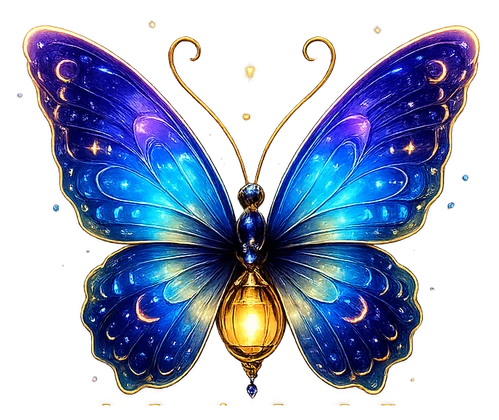 Navi's luminous blue butterfly emblem